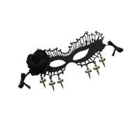 Artibetter Maschera Mezza Faccia Nera in Feltro Fiore per Carnevale Donna, Decorativa e Creativa, Visione Chiara senza Dolore alle Mani, per Feste e Spettacoli