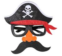 Artibetter Maschera Pirata Nera per Halloween in Feltro e Plastica, Design Semplice e Comodo, Facile da Indossare per Feste e Cosplay tra Amici