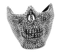 Artibetter Maschera Teschio per Halloween in Plastica Argento, Leggera e Confortevole da Indossare, per Cosplay e Decorazioni di Halloween Spaventose