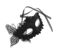 Artibetter Maschera Veneziana Nera da Carnevale Farfalla, Mezza Maschera Leggera in Plastica e Tessuto Fascia Elastica, Elegante per Feste di Halloween e Spettacoli Teatrali
