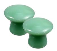 Artibetter Massaggiatori per Viso in Jade Verde Forma Fungo 2 Pezzi, Facile da Impugnare, senza Deformazioni, per Massaggio Facciale della Pelle