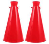 Artibetter Megafono Portatile in Plastica Rosso 2 Pezzi, Corno da Festa Rumoroso per Eventi Sportivi e Celebrazioni, Giocattolo Megafono Leggero e Sicuro