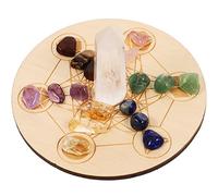 Artibetter Metatrons Cubo Griglia Di Cristallo Geometria Sacra Con Pietra Chakra Grezza Punti Di Cristallo Di Rocca Geometria Sacra In Legno Griglie Energetiche Forniture Per Altari