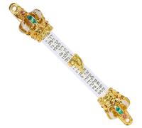 Artibetter Mezuzah Design a 2 Fori per Metallo Verde Facile Installazione e Bordi Arrotondati, Decorazione Religiosa Sicura per Protezione Spirituale all'Esterno della Porta