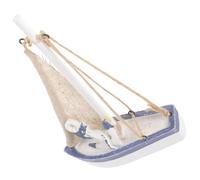 Artibetter Modello Barca Legno e Tela con Ancora Decorazione da Scrivania Stile Marino Ornamentazione Resistente e Raffinata per Casa e Ufficio Design Mare