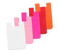 Artibetter Porta Carte Posteriore Per Telefono Doppio Strato in Silicone 5 Pezzi Colorati, Custodia Sottile Adesiva Per Cellulare, Porta Tessere Resistente Per Uso Quotidiano