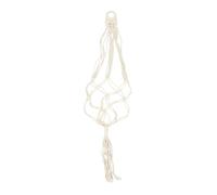 Artibetter Portavasi Intrecciato a Mano in Cotone e Lino Bianco, Supporto da Parete per Ukulele e Piante, Appendino Macramè per Decorazione Casa e Giardino, Gancio Stabile per Strumenti