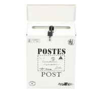 Artibetter Scatola Cassetta Postale Con Serratura Cassetta Delle Lettere Esterna Post Di Box Di Giornali Di Commento a Parete Bianca Pallina Della Lotteria Ferro Da Stiro