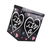 ARTIBETTER Scatola di Carta per Rivelazione del Sesso del Contenitore per Palloncini per Festa Shower Decorazione Nera Pieghevole per Compleanni e Annunci di Gravidanza