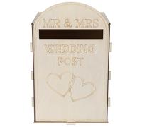 Artibetter Scatola Postale Matrimonio in Legno Rustico per Buste e Note | Decorazione Artistica per Ricevimento, con Chiave, per Sposi e Coordinatori, Riuso per Eventi