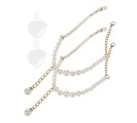 Artibetter Set 1 Paio Lacci per Scarpe Perle in Pu Elasticizzato, Design Catena per Tacchi Alti, Comodi e Sicuri, per Scarpe Col Tacchi Donna Eleganti