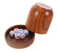 Artibetter Set 1 Tazza Shaker per Dadi in Legno con Coperchio e Dadi, Resistente All'usura, Design Unico per Bar e Locali di Intrattenimento