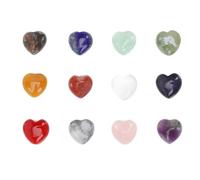 Artibetter Set 12 Pietre Decorative a Forma di Cuore in Pietra Minerale Mini Ornamenti da Scrivania per Casa Ufficio e Regalo Decorazioni Naturali in Pietra da Tavolo