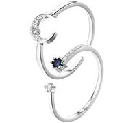 Artibetter Set 2 Anelli Regolabili da Donna in Rame Argento Design Creativo e Look Delicato per Occasioni Speciali e Spettacoli