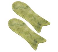 Artibetter Set 2 Pezzi Gua Sha in Jade Verde per Massaggio Naturale Schiena e Spalle, Strumento Spa per Promuovere Assorbimento Umidità ed Eliminare Freddo-umido