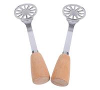 ARTIBETTER Set 2 Pezzi Schiacciapatate Manuale in Acciaio con Manico in Legno Antiscivolo Utensili da Cucina per Schiacciare Patate e Verdure Piccolo Strumento per Pressare Cibo