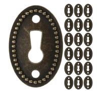 ARTIBETTER Set 25 Pezzi Copripiastra Ovale in Lega di Zinco Vintage per Serrature Mobili Antichi, Copriforo Decorativo per Cassetti e Armadietti, Piastra Copertura Chiave Finitura Retrò