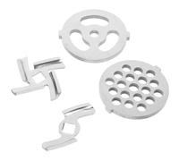 ARTIBETTER Set 4 Pezzi Lame e Piastre in Acciaio Inox e Ferro per Tritacarne Elettrico, Ricambi Taglierina Carne Superficie Liscia, Accessori Cucina per Uso Domestico e Sostituzione Facile