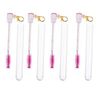 ARTIBETTER Set 4 Pezzi Scovolini Mascara Pettine per Ciglia e Sopracciglia in Acrilico, Riutilizzabili e Staccabili, Accessori Trucco Occhi per Donne e Truccatori, Colore Rosa Vivace