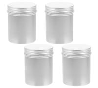 ARTIBETTER Set 4 Scatole in Alluminio per Tè 80Ml 50X65Mm Contenitori Multiuso per Polvere Cera Chioma e Piccoli Oggetti Barattoli Coperchio a Vite senza Filettatura per Conservazione e