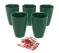 Artibetter Set 5 Vasi per Fragole con Forca da Giardino, Vasi di Avviamento in Plastica con Drenaggio per Piantine Sane, Attrezzi Coltivazione per Trapianto Piante Fragole in Vaso