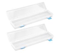 Artibetter Set da 2 Astucci Trasparenti in Plastica per Pennelli da Pittura a Olio e Cancelleria, Scatola Portaoggetti Multifunzionale per Studenti, per Scuola, Casa e Ufficio, Contenitore