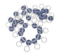 Artibetter Set da 30 Pezzi di Etichette Numeriche in Alluminio Blu Portachiavi, per Identificare Bagagli e Chiavi in Ufficio a Casa