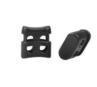 Artibetter Set da 5 Fermacorda in Plastica Neri con Doppio Foro, Design a Molla, Leggeri e Regolabili per Lacci e Abbigliamento Sportivo