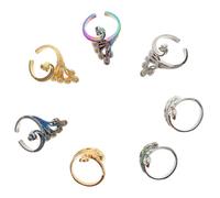 Artibetter Set da 7 Anelli per Maglieria Vintage Animali per Dito e Guida per Filo Portatile Accessori per Uncinetto Adatti a Feste e Uso Quotidiano