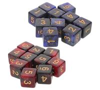 Artibetter Set di 20 Dadi da Gioco Acrilici D6 a Sei Facce Numeri Incisi, Accessorio Versatile per Giochi da Tavolo e Attività Educative, Design Bicolore Ispirato allo Spazio Colore Casuale