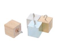 Artibetter Set di 4 Cubi di Densità Strumento Didattico in Ottone, Ferro, Alluminio e Legno da 2cm con Gancio e Materiali Educativi per Esperimenti Pratici di Densità in Laboratorio