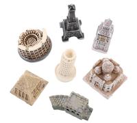 Artibetter Set di 7 Modelli di Architetture Famose in Resina, Design Classico ed Elegante, Resistente e Durevole, per Allestimenti Scenici e Decorazioni Casa