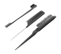 Artibetter Set di Pettini per Acconciature 3 Pezzi Nero in Plastica e Acciaio Inox, Leggero e Multifunzione per Uso Trucco in Casa o Ufficio