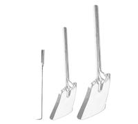 ARTIBETTER Set Utensili per Caminetto 3 Pezzi in Acciaio Resistente Paletta Grande e Piccola Gancio per Fuoco, Strumenti per Riscaldamento a Legna e Barbecue, Maniglie Antiscivolo per Uso