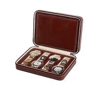 Artibetter Slots Portable Zippered Watch Case Pu Leather Elegant Storage Box for Men and Women for Displaying Watches at Home The Go