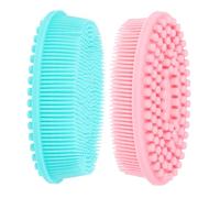 ARTIBETTER Spazzola per Neonati in Silicone Morbido 2 Pezzi, Spazzola da Bagno Bifacciale Massaggiante, Strumento Sensoriale per Sviluppo Tattile e Pulizia Delicata