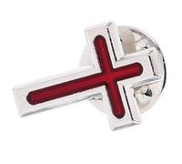 ARTIBETTER Spilla a Croce Smaltata per Comunione e Battesimo, Spilla da Petto Cristiana Leggera Design Classico, Accessorio Formale per Abiti da Cerimonia, Bomboniera Religiosa in Confezione