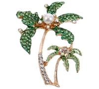 ARTIBETTER Spilla a Forma di Palma da Cocco in Lega Decorazioni di Strass e Perle per Regalo Donna e Accessori Moda