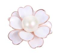 Artibetter Spilla Antiperdita in Lega Bianco Fiore di Montagna Elegante per Matrimoni e Banchetti, Fissa Colletto e Previene lo Sguardo Indiscreto