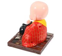 Artibetter Statua Monaca Zen Solare Testa Oscillante in Plastica per Decorazioni Auto e Scrivania, Trasforma la Luce Solare in Potenza, Gioco da Scrivania