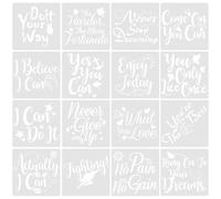 Artibetter Stencil per Pittura Decorativo in Plastica Bianca 16 Pezzi Riutilizzabili per Decorare Pareti e Design DIY in Occasioni Speciali Come Natale e Festa degli Innamorati