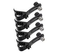 Artibetter Supporto Microfono Batteria Antivibrante 4 Pezzi Nero in Plastica e Lega per Drum Set, Clip Regolabile Fissaggio Rapido a Molla