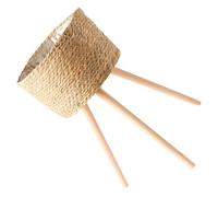 Artibetter Supporto per Piante Intrecciato in Legno, Porta Vaso da Interno Ed Esterno per Balcone, Cestino Fioriera Salvaspazio Base per Vaso di Fiori, Design Rustico e Minimalista