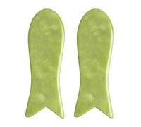 ARTIBETTER Tavoletta Portatile in Pietra Verde 2 Pezzi per Massaggio Corpo, Strumento per Terapia dello Scraping e Stimolazione Meridiani, Adatta a Collo, Polsi e Piedi per Benessere