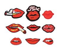 Artibetter Toppe Ricamate per Cucire Rosso a Forma di Grande Bocca 9 Pezzi Copri Buchi Decorazioni DIY su Cappelli e Jeans per Tutte le Occasioni