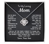 Artic Angel Regalo sentimentale per mamma da figlio senza te non c'è nessun me collana nodo, regalo di buon compleanno per mamma da figlio, regalo per la festa della mamma per la mamma, regali per la