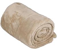 ArtiCasa Coperta in pile, 150 x 200 cm, coperta per divano, coperta per 1 persona, decorazione per il soggiorno, lavabile in lavatrice, colore beige, pile, poliestere