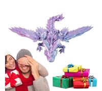 Articolating Dragon Fidget Toy - Printed Crystal Dragon, Flexible Surprise Gift | Stress Relief Toy for Adults and Kids, Year of The Dragon Decor, Unique Home Ornament, Creative Dragon Collectible