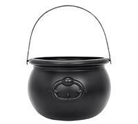 Articoli Di Decorazione Della Pentola Di Caramelle Di Halloween Witch, Vaso Di Cauldron Di Stregone Nero, Supporto Per Caramelle In Plastica, Design Spettrale, Resistente All'usura, 19,5x15,8x13,5 Cm,