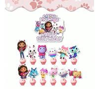 Articoli per decorazione torte monouso a tema Gabby's Dollhouse, 13 pezzi/25 pezzi di strisce per torte grandi e piccole, adatte per amici e parenti che amano le varie decorazioni per torte a tema Gab